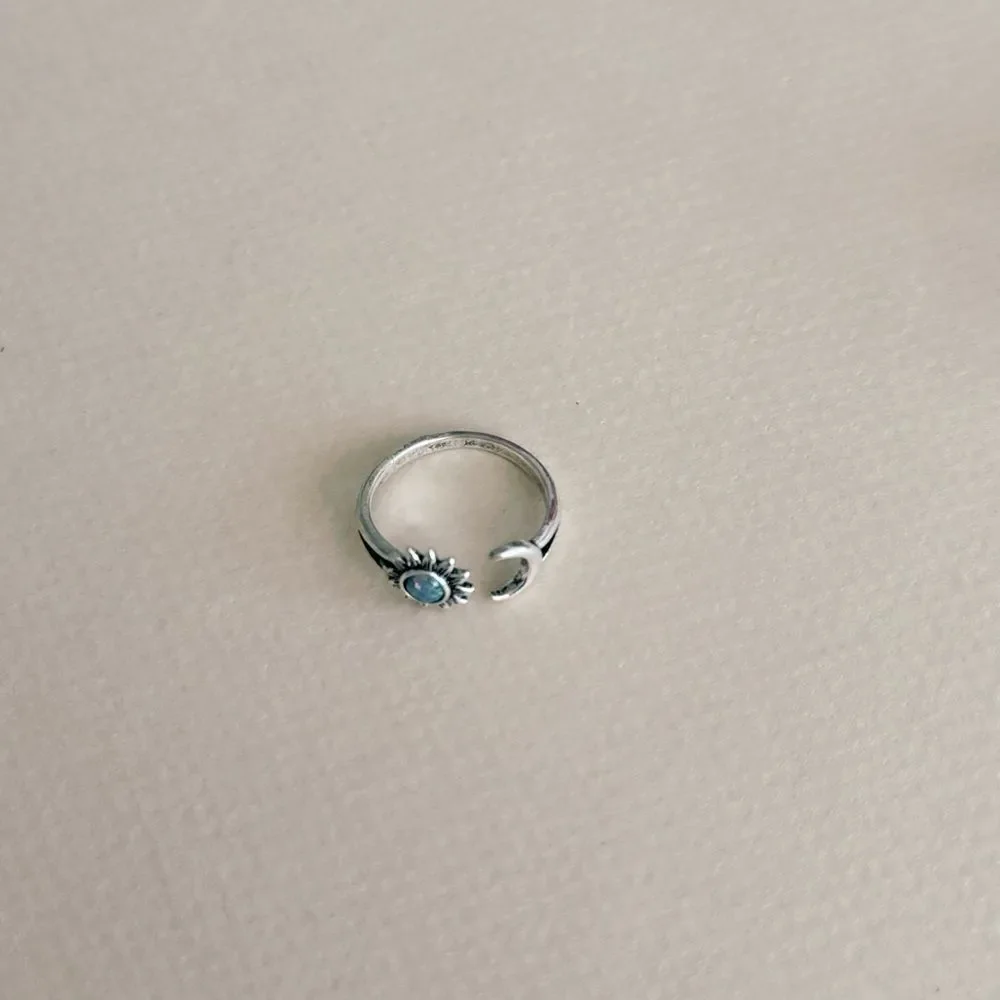 Boho moon ring #2344